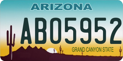 AZ license plate ABO5952