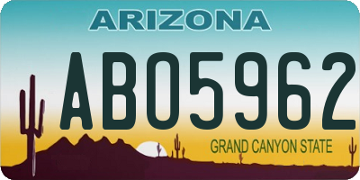 AZ license plate ABO5962