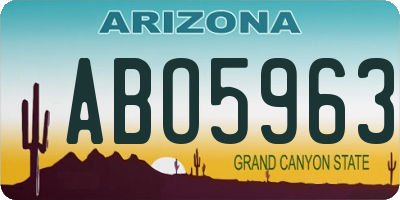 AZ license plate ABO5963