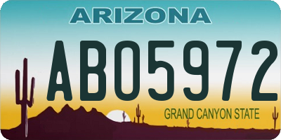 AZ license plate ABO5972