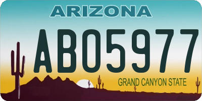 AZ license plate ABO5977