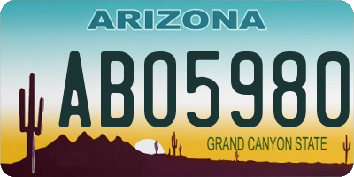 AZ license plate ABO5980