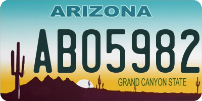 AZ license plate ABO5982