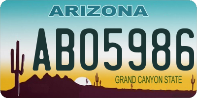 AZ license plate ABO5986