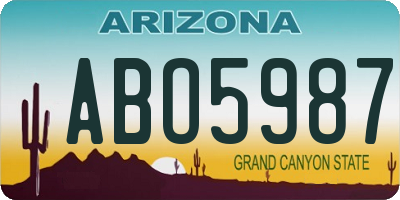 AZ license plate ABO5987