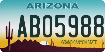 AZ license plate ABO5988
