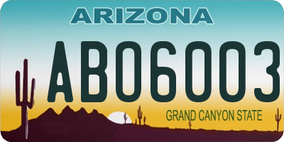 AZ license plate ABO6003