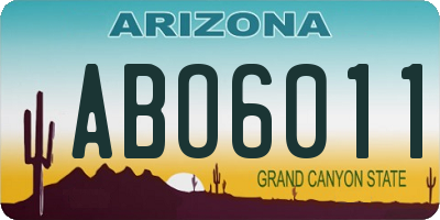AZ license plate ABO6011