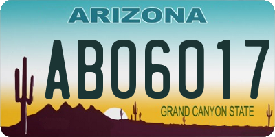 AZ license plate ABO6017