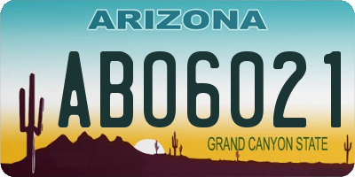 AZ license plate ABO6021