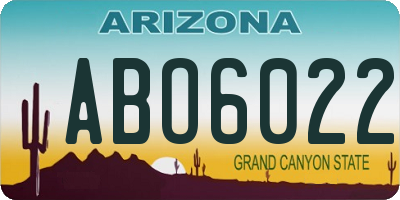 AZ license plate ABO6022
