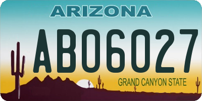 AZ license plate ABO6027