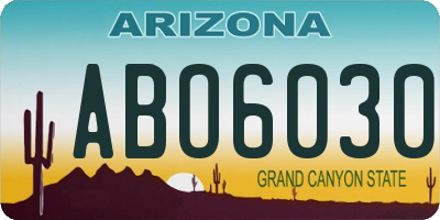 AZ license plate ABO6030