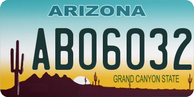 AZ license plate ABO6032