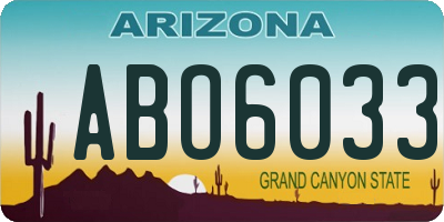AZ license plate ABO6033