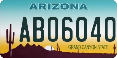 AZ license plate ABO6040