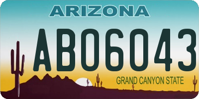AZ license plate ABO6043
