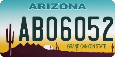 AZ license plate ABO6052