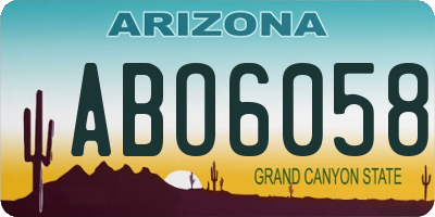 AZ license plate ABO6058