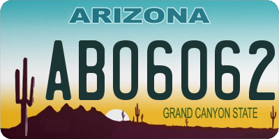 AZ license plate ABO6062