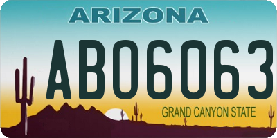 AZ license plate ABO6063