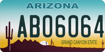 AZ license plate ABO6064