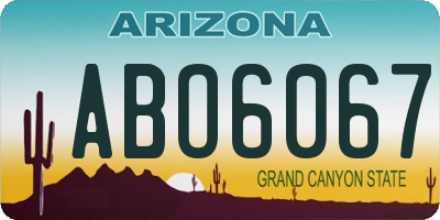 AZ license plate ABO6067