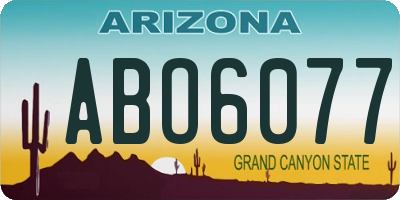 AZ license plate ABO6077