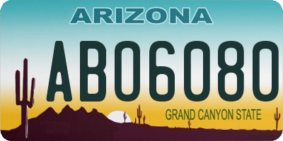 AZ license plate ABO6080