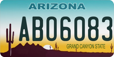 AZ license plate ABO6083