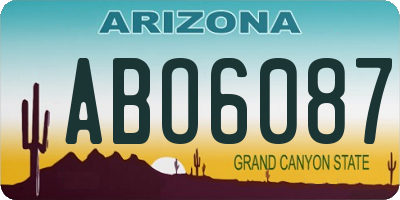 AZ license plate ABO6087