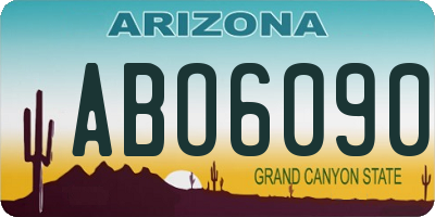 AZ license plate ABO6090