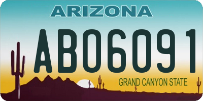 AZ license plate ABO6091