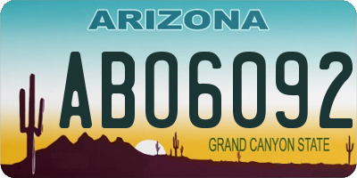 AZ license plate ABO6092