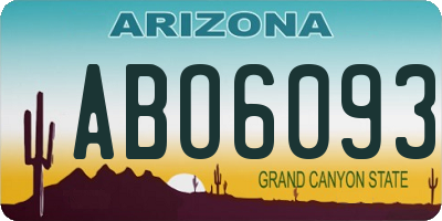 AZ license plate ABO6093