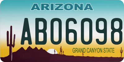 AZ license plate ABO6098
