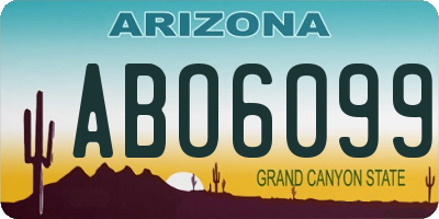 AZ license plate ABO6099