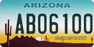 AZ license plate ABO6100