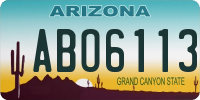 AZ license plate ABO6113