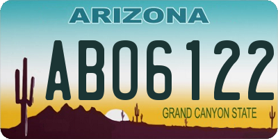 AZ license plate ABO6122