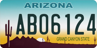 AZ license plate ABO6124