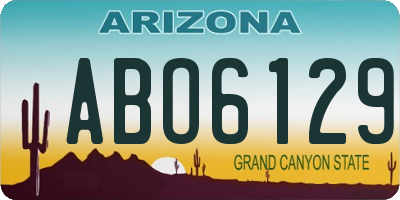 AZ license plate ABO6129