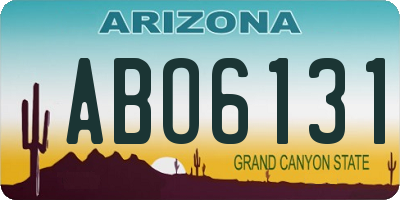 AZ license plate ABO6131