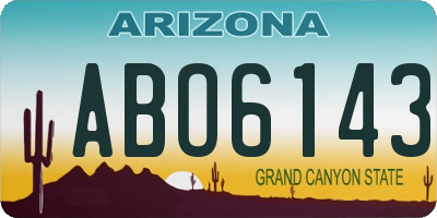 AZ license plate ABO6143