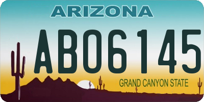 AZ license plate ABO6145
