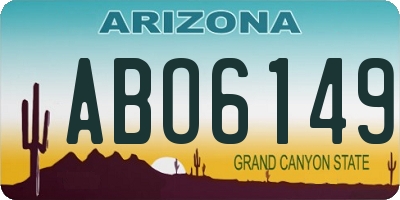 AZ license plate ABO6149