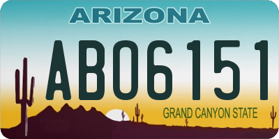 AZ license plate ABO6151