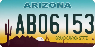 AZ license plate ABO6153