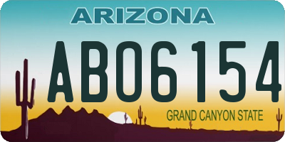 AZ license plate ABO6154