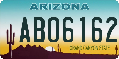 AZ license plate ABO6162